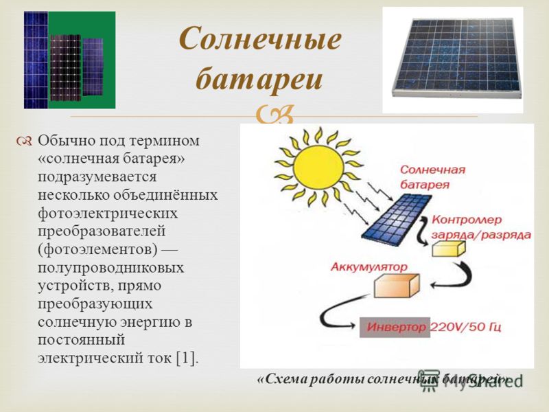 Презентация про солнечные батареи