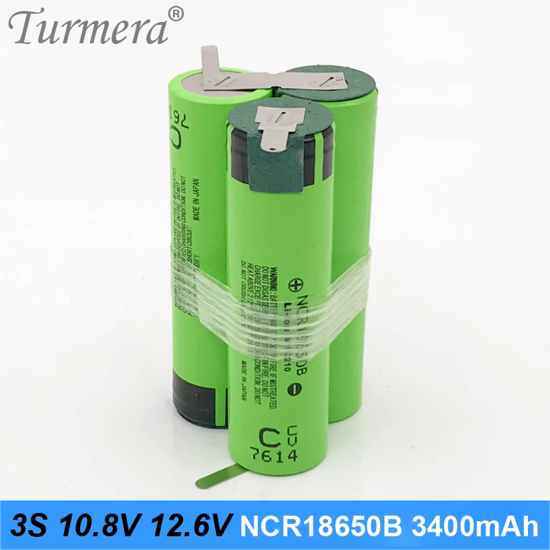 3s battery 18650 pack ncr18650b 3400mah 10.8v 12.6v welding solder battery for screwdriver tools battery customized battery 02