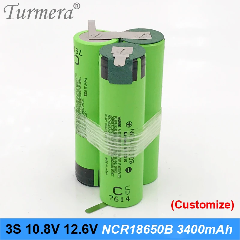3s battery 18650 pack ncr18650b 3400mah 10.8v 12.6v welding solder battery for screwdriver tools battery customized battery 01