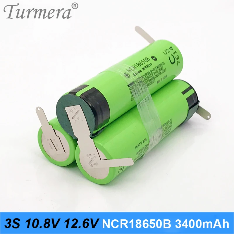 3s battery 18650 pack ncr18650b 3400mah 10.8v 12.6v welding solder battery for screwdriver tools battery customized battery 04