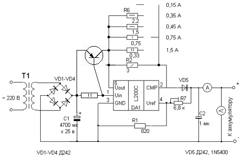 Схема зарядное устройство на l200