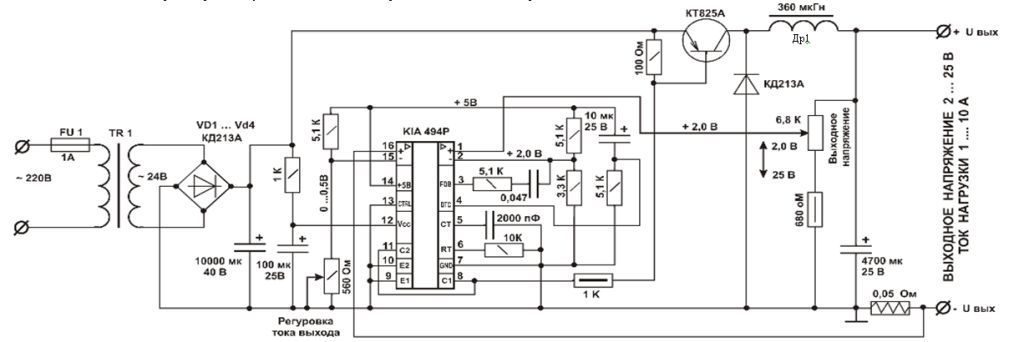 Схема зарядного устройства инвертора
