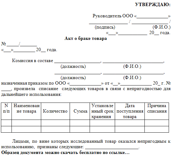 Акт списания аккумулятора автомобиля образец