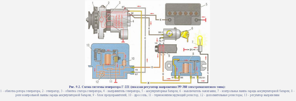 Схема зарядки аккумулятора ваз 2106 от генератора