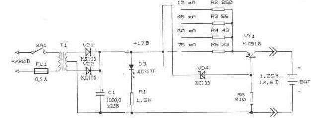 Схема разрядника для ni cd аккумуляторов схема