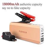 Portable Car Jump Starter Kit 1000A 18000mAh with LED Emergency Flashlights Auto Battery Booster Jumper Power Pack(up