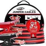 TOPDC Jumper Cables 4 Gauge 20 Feet Heavy Duty Booster Cables with Carry Bag (4AWG x 20Ft)