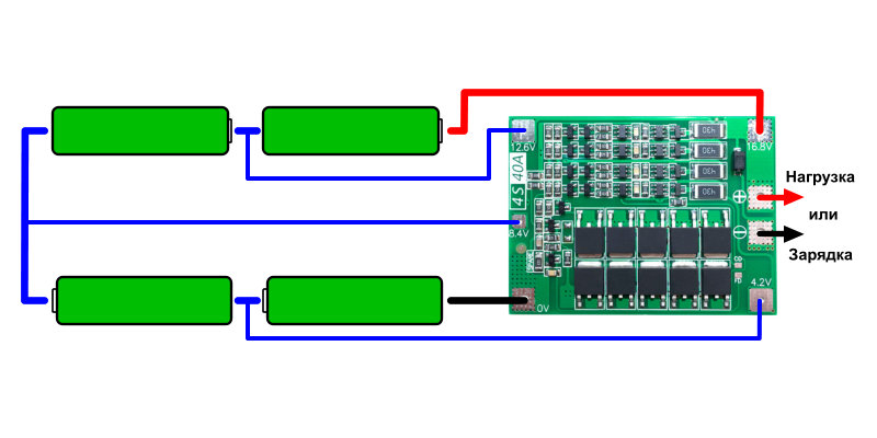 Схема bms 3s 40a