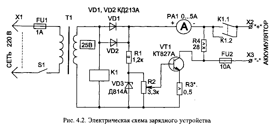 Электрическая схема батарейки